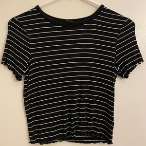 striped crop tee